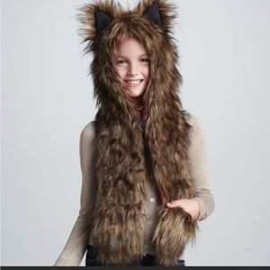 Skaist Taylor for Target Faux Fur winter brown animal hat with pockets